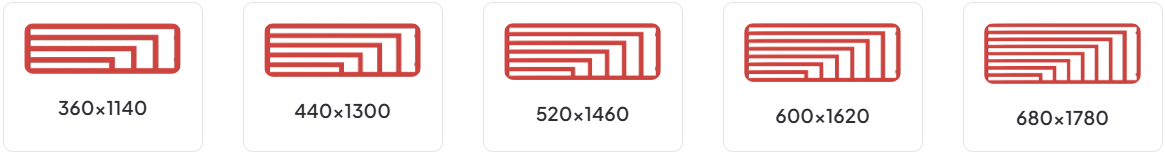 Rozměrový nákres radiátoru TERMA