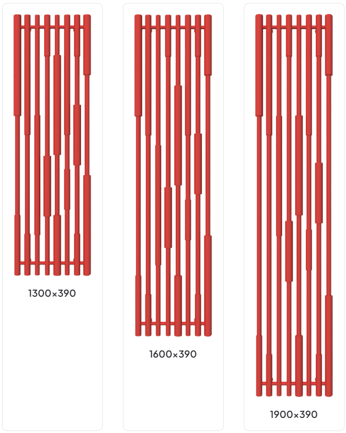 Rozměrový nákres radiátoru TERMA