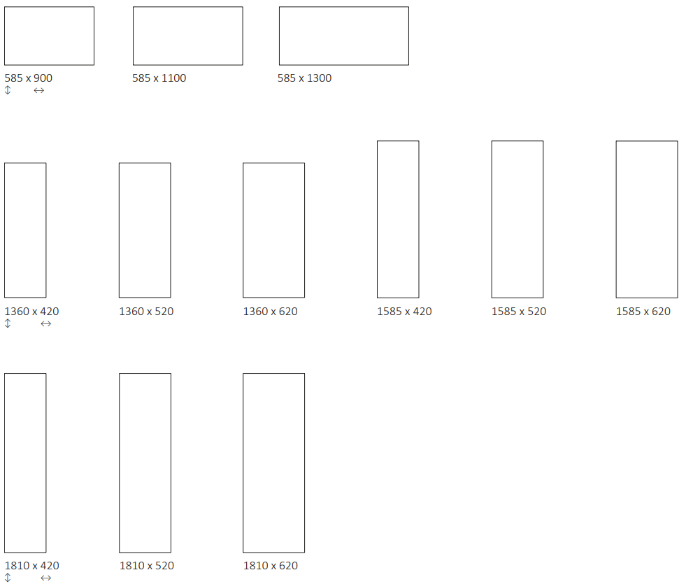 Rozměrový nákres radiátoru TERMA