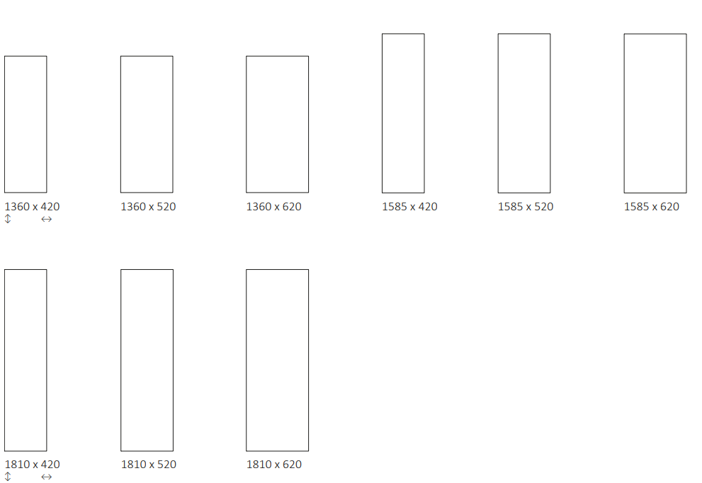 Rozměrový nákres radiátoru TERMA