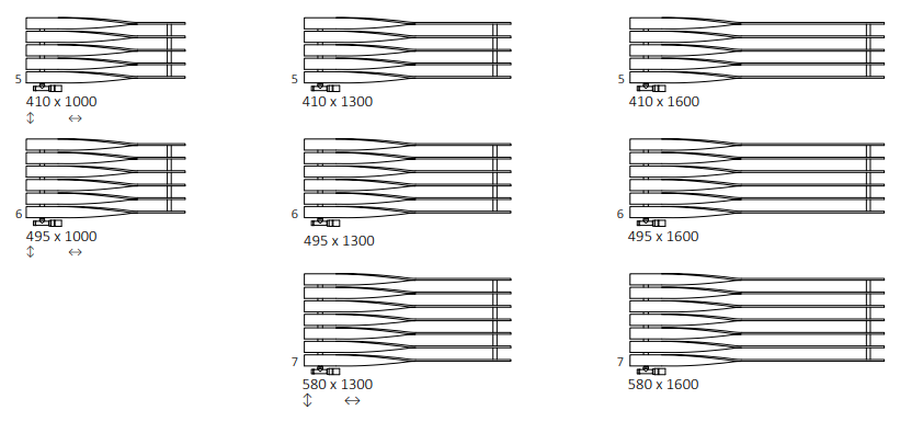 Rozměrový nákres radiátoru TERMA