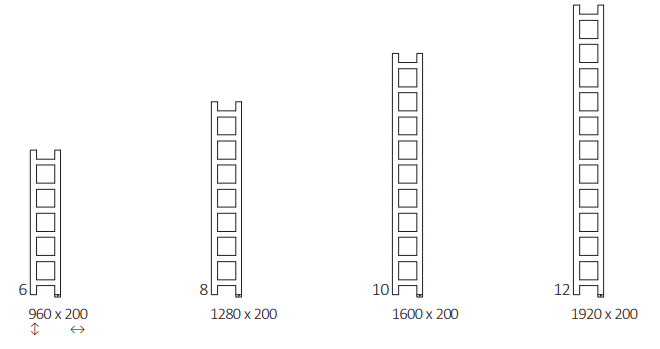 Rozměrový nákres radiátoru TERMA Easy