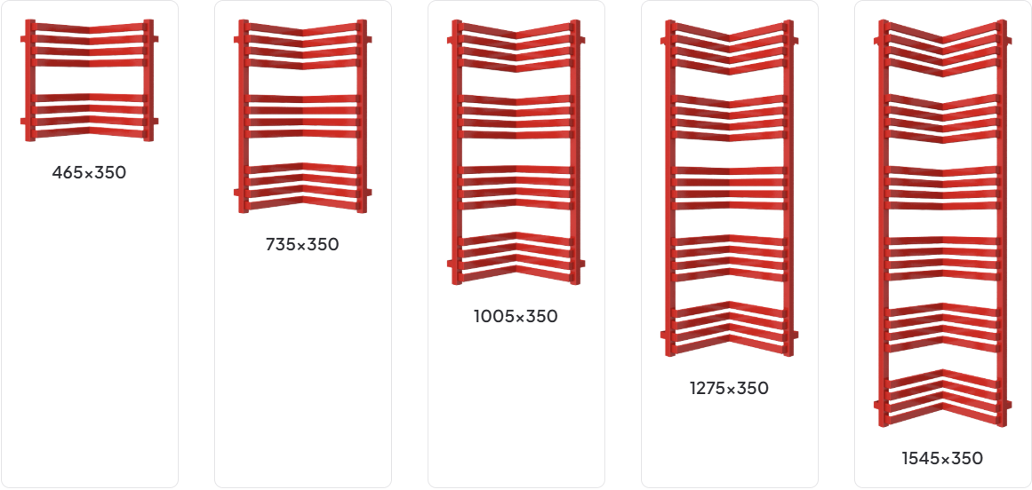 Rozměrový nákres radiátoru TERMA