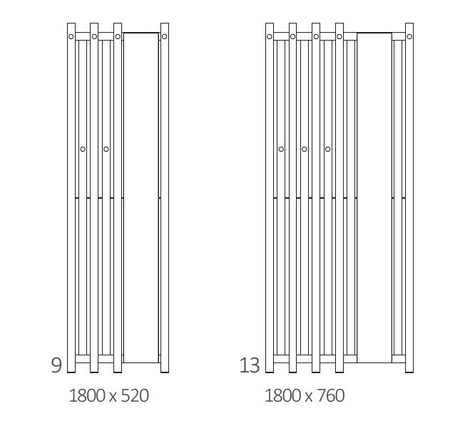 Rozměrový nákres radiátoru TERMA