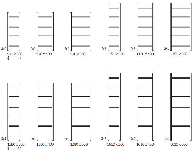 Rozměrový nákres radiátoru TERMA Stand