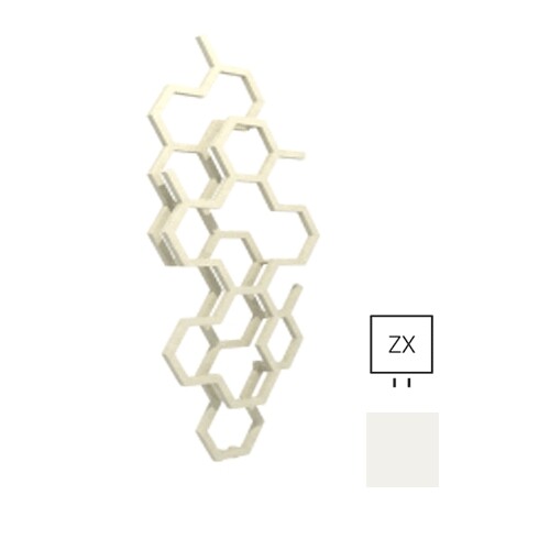 TERMA Hex dizajnový radiátor 1220 × 486 mm, 346 W, farba biela 9016, stredové pripojenie