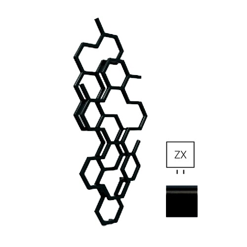 TERMA Hex dizajnový radiátor 1220 × 486 mm, 346 W, farba čierna 9005 mat, stredové pripojenie