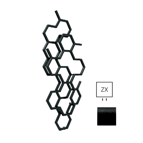 TERMA Hex designový radiátor 1220 × 486 mm, 346 W, barva Metallic Black, středové připojení