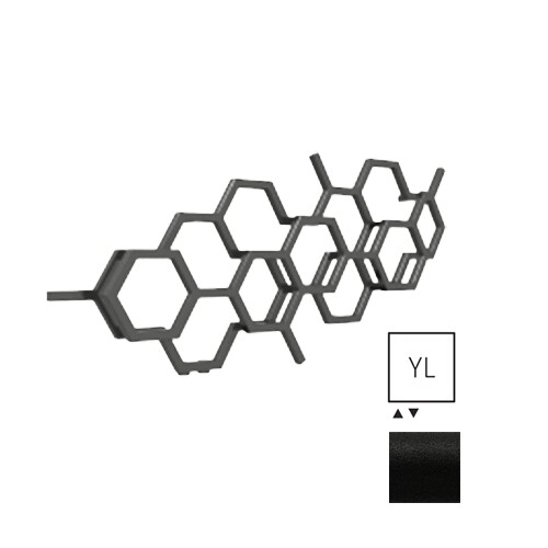 TERMA Hex dizajnový radiátor 502 × 1126 mm, 317 W, farba Heban, levé pripojenie