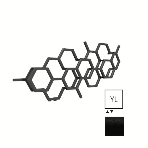 TERMA Hex designový radiátor 502 × 1126 mm, 317 W, barva černá 9005 mat, levé připojení