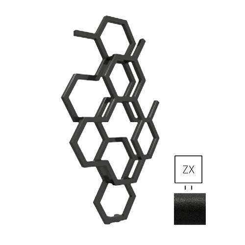 TERMA Hex designový radiátor 821 × 486 mm, 248 W, barva Heban, středové připojení