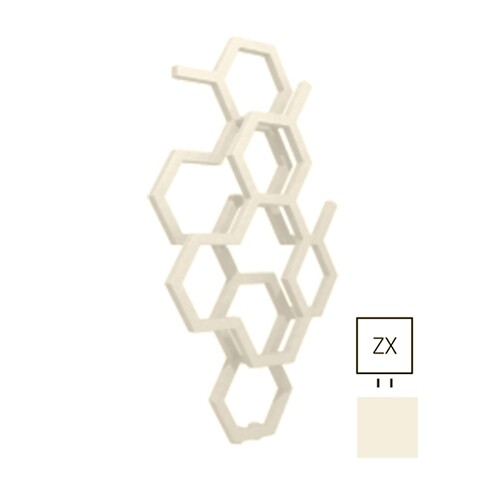 TERMA Hex designový radiátor 821 × 486 mm, 248 W, barva bílá 9016, středové připojení