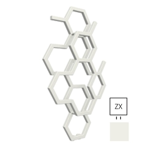 TERMA Hex designový radiátor 821 × 486 mm, 248 W, barva bílá 9016 soft, středové připojení