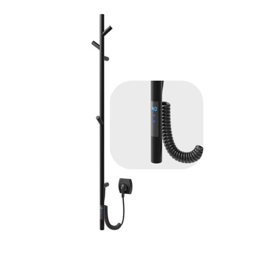 ISAN Melody Axis elektrický radiátor 1180 × 160 mm, 37 W, černý samet mat