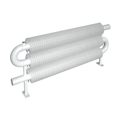 ISAN Spiral RAO3 žebrový radiátor Ø57 × 137 mm, délka 1200 mm, 945 W, bílá RAL...