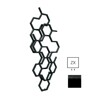 TERMA Hex dizajnový radiátor 1220 × 486 mm, 346 W, farba Metallic Black, stredové pripojenie
