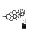TERMA Hex dizajnový radiátor 502 × 1126 mm, 317 W, farba Heban, levé pripojenie