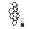 TERMA Hex dizajnový radiátor 821 × 486 mm, 248 W, farba Metallic Black, stredové pripojenie