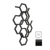 TERMA Hex dizajnový radiátor 821 × 486 mm, 248 W, farba Heban, stredové pripojenie