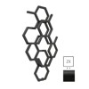TERMA Hex dizajnový radiátor 821 × 486 mm, 248 W, farba čierna 9005 mat, stredové pripojenie